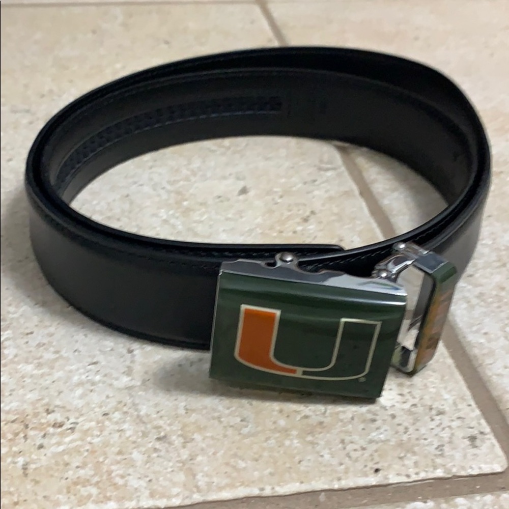 Men’s black University of Miami belt